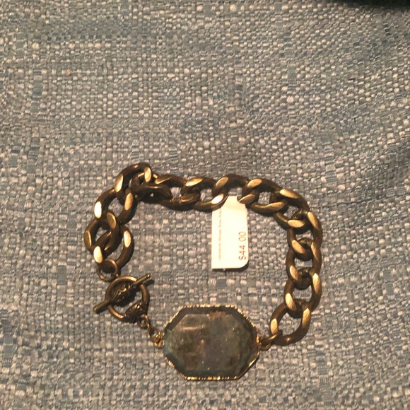 NWT Labradorite and Brass Bracelet - Picture 3 of 3